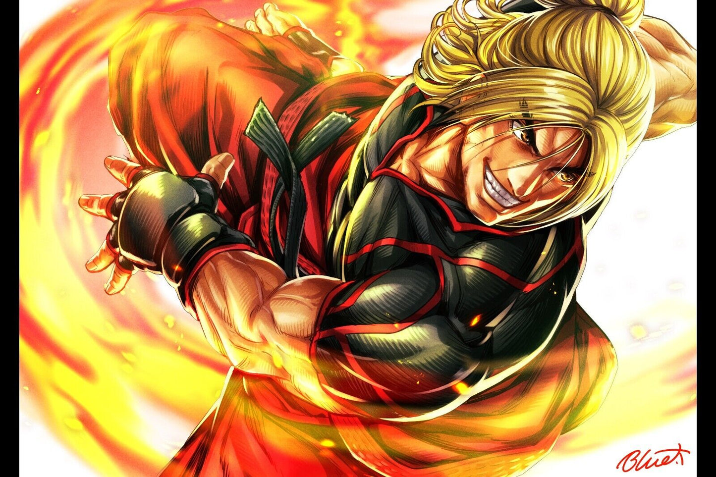 Street Fighter Ken Fighting Video Game Poster Gamer Wall Art - xonomax