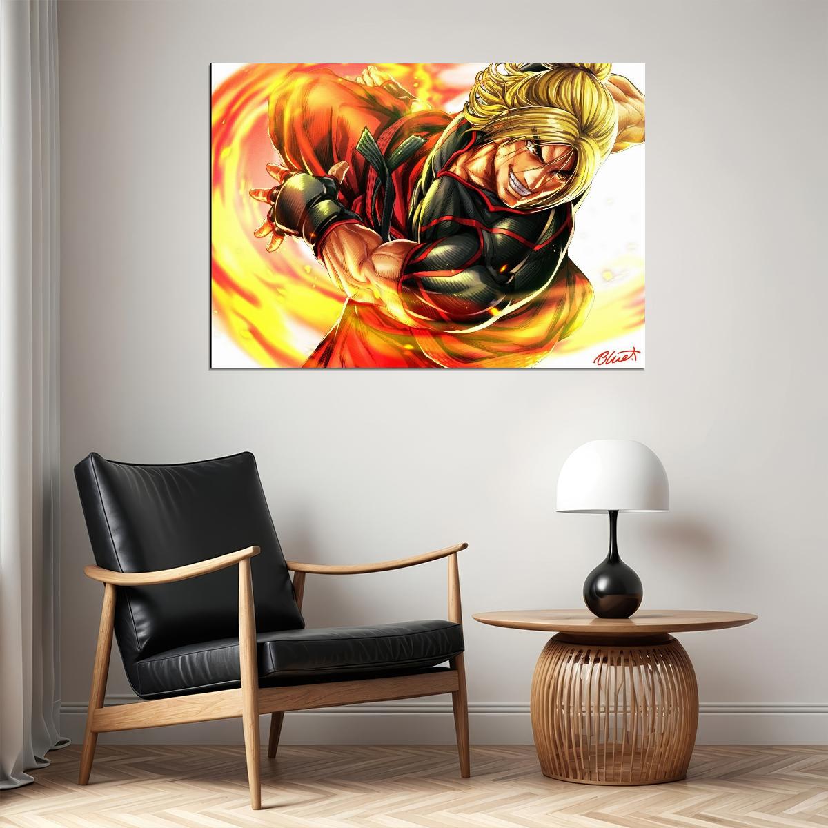 Street Fighter Ken Fighting Video Game Poster Gamer Wall Art - xonomax