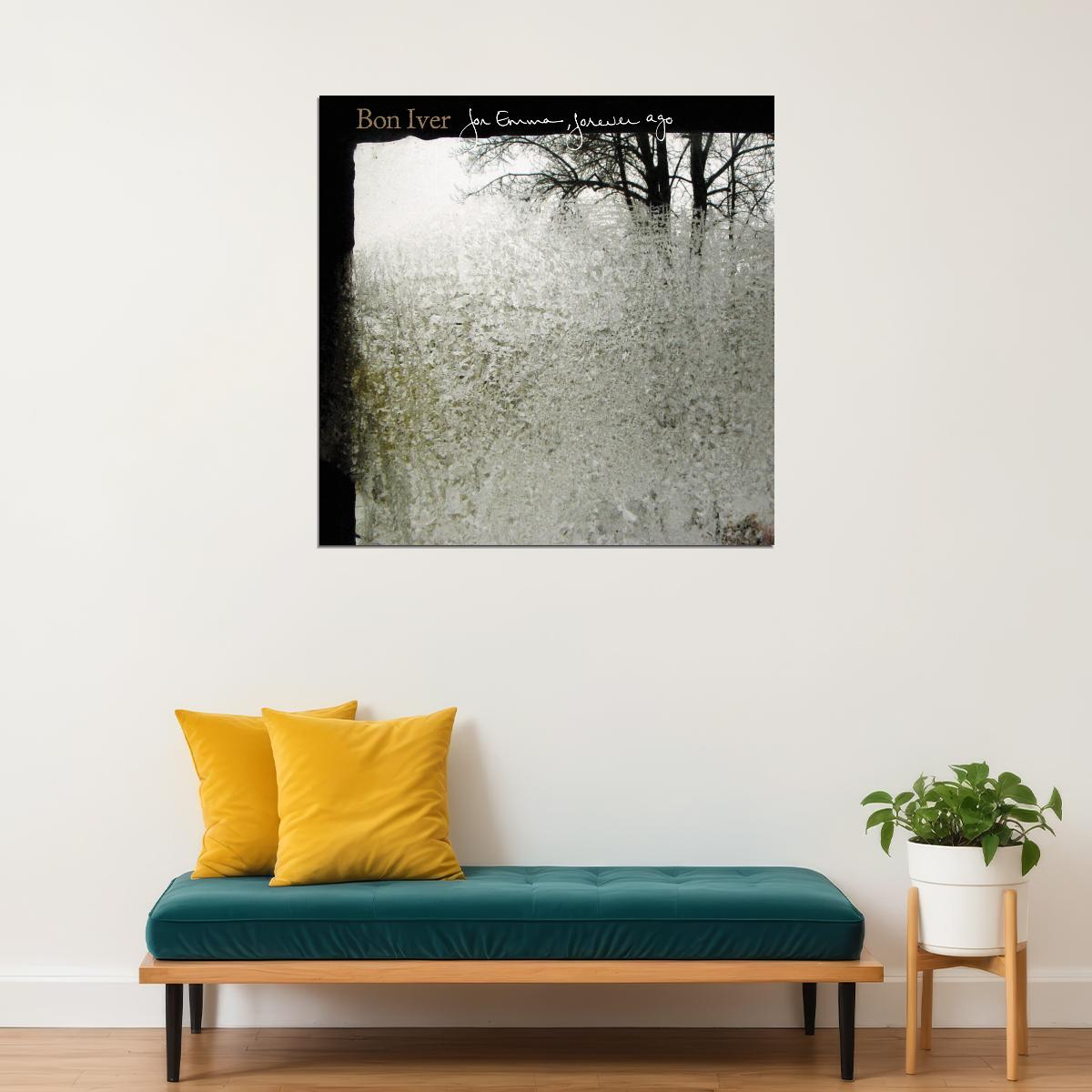 Bon Iver For Emma Forever Ago Home Album Cover Art Indie Folk Music Poster Band Music Print - xonomax