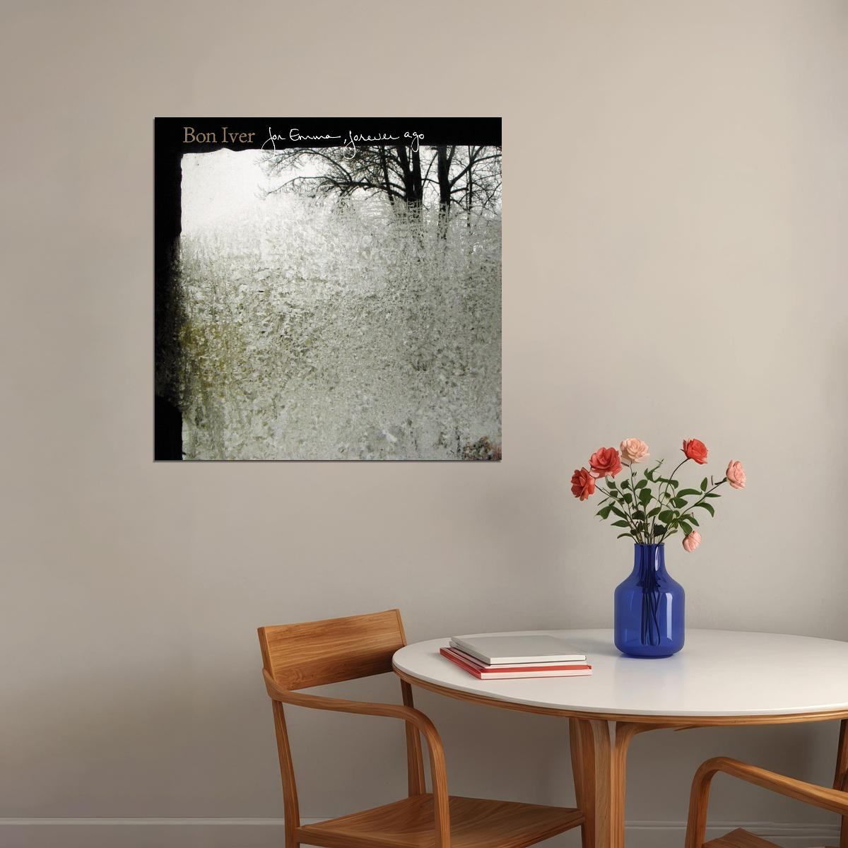 Bon Iver For Emma Forever Ago Home Album Cover Art Indie Folk Music Poster Band Music Print - xonomax