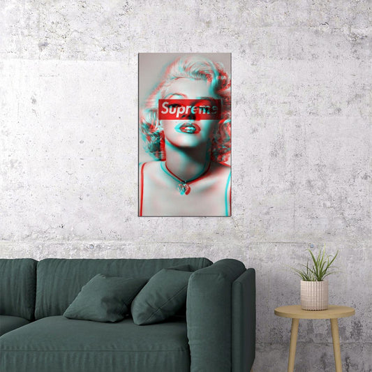 Marilyn Monroe Poster Iconic Vintage Hollywood Actress Supreme Pop Wall Art - xonomax