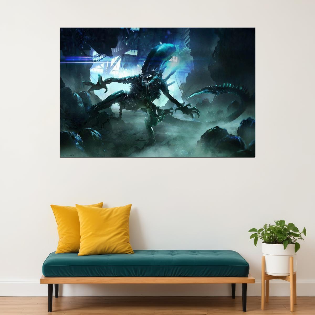 Alien Xenomorph Movie Poster Sci-fi Horror Film Wall Art Classic Alien Print - xonomax