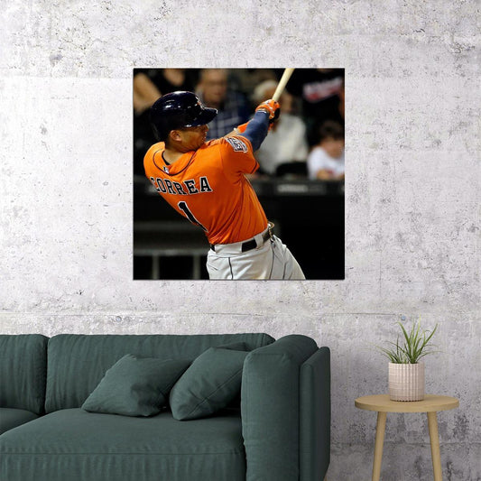 Carlos Correa Baseball Poster Mlb Player Wall Art Houston Astros Sports Print - xonomax