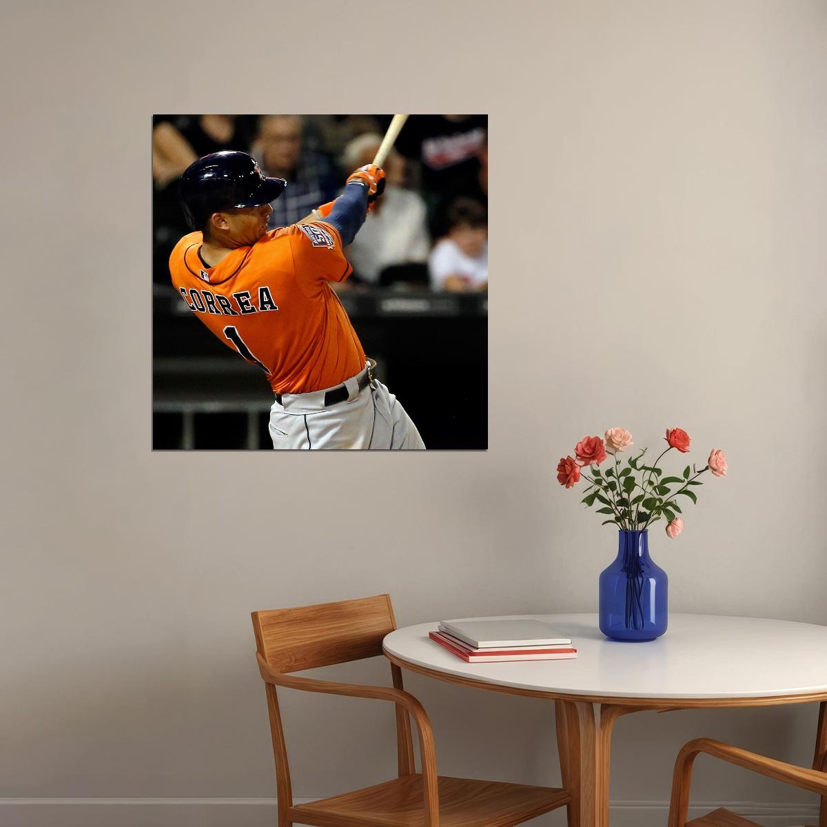 Carlos Correa Baseball Poster Mlb Player Wall Art Houston Astros Sports Print - xonomax