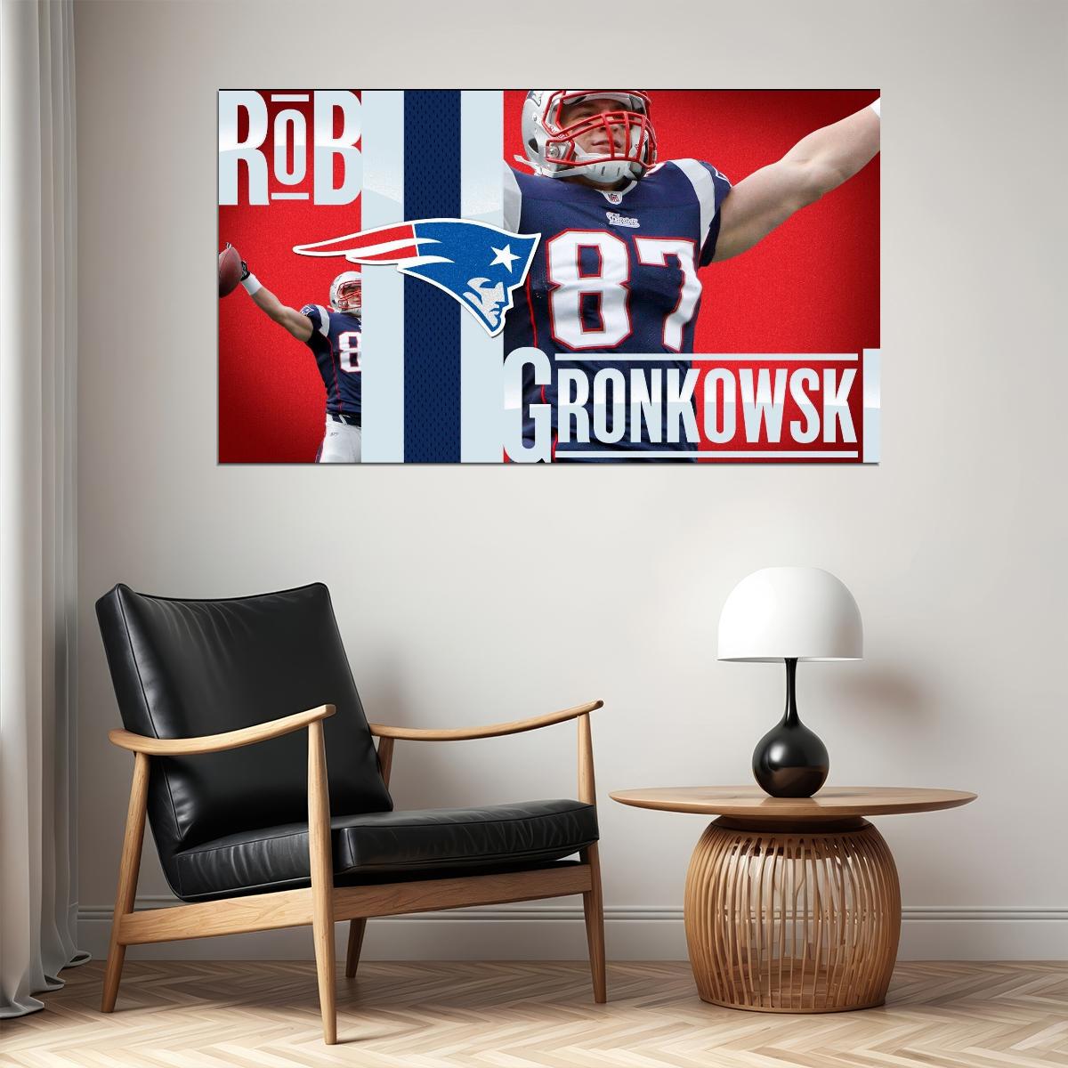 New England Patriots Rob Gronkowski Nfl Poster Famous Football Player Motivational Sports Print - xonomax