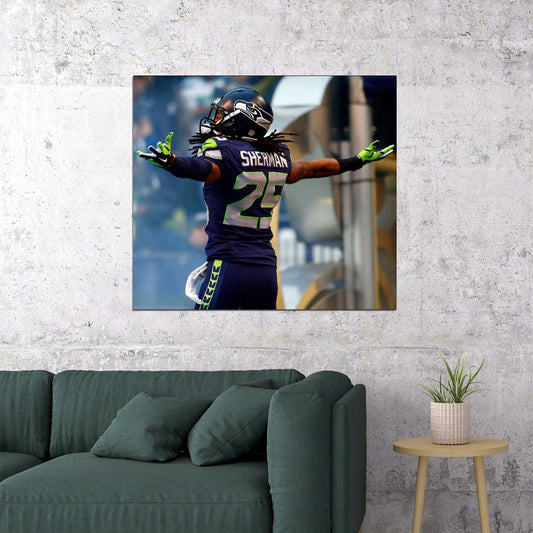 Seattle Seahawks Richard Sherman Nfl Poster Famous Cornerback Motivational Sports Print - xonomax