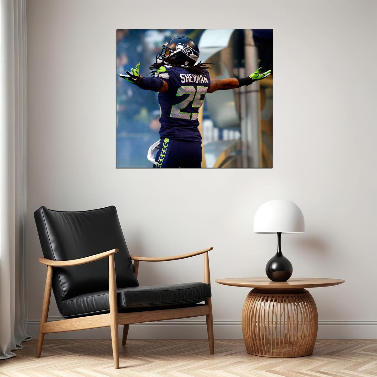 Seattle Seahawks Richard Sherman Nfl Poster Famous Cornerback Motivational Sports Print - xonomax