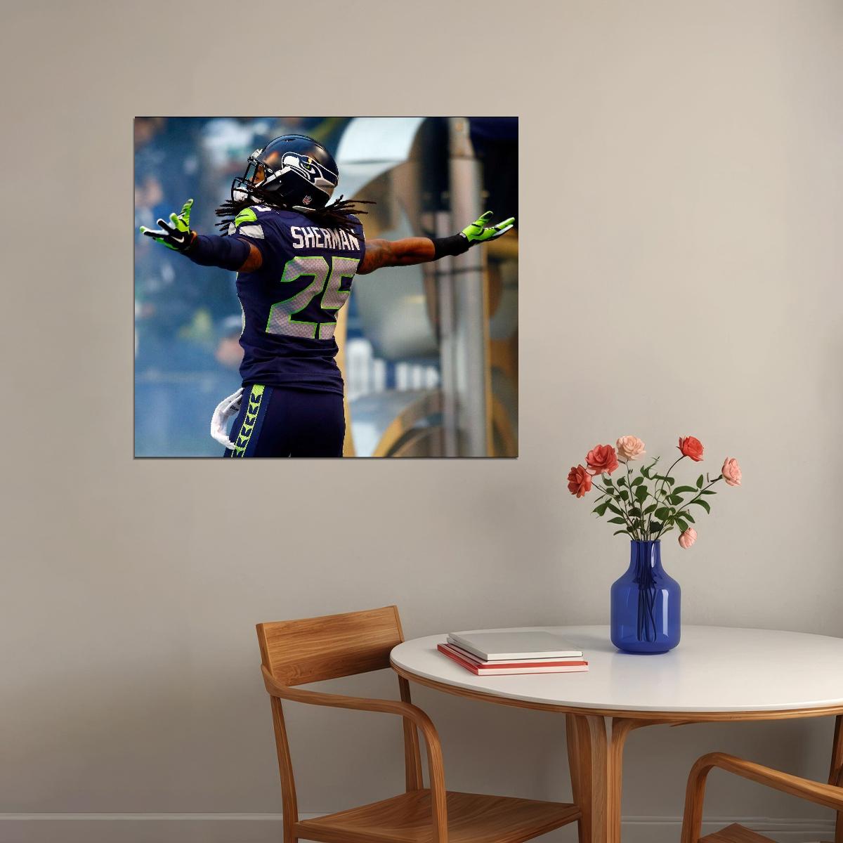 Seattle Seahawks Richard Sherman Nfl Poster Famous Cornerback Motivational Sports Print - xonomax