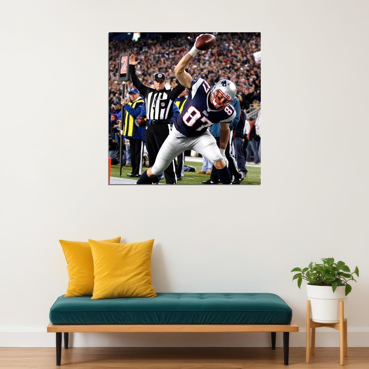 New England Patriots Rob Gronkowski Nfl Poster Famous Football Player Motivational Sports Print - xonomax