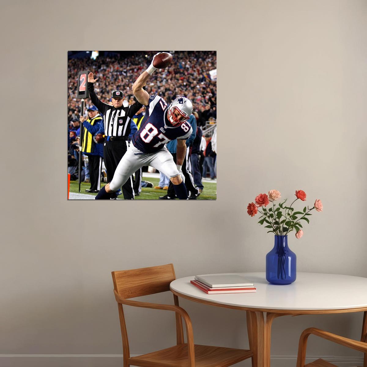 New England Patriots Rob Gronkowski Nfl Poster Famous Football Player Motivational Sports Print - xonomax
