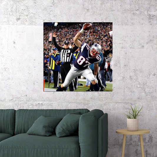 New England Patriots Rob Gronkowski Nfl Poster Famous Football Player Motivational Sports Print - xonomax