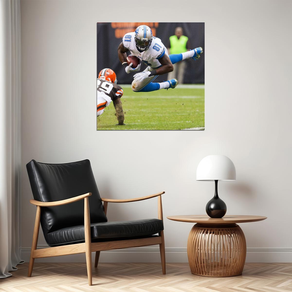 Calvin Johnson Detroit Lions Football Poster Nfl Star Wall Art Sports Print - xonomax