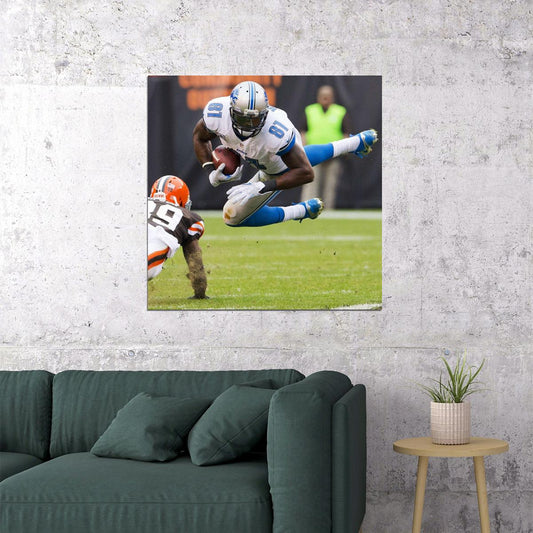 Calvin Johnson Detroit Lions Football Poster Nfl Star Wall Art Sports Print - xonomax