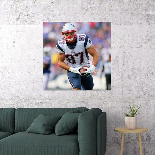 New England Patriots Rob Gronkowski Nfl Poster Famous Football Player Motivational Sports Print - xonomax