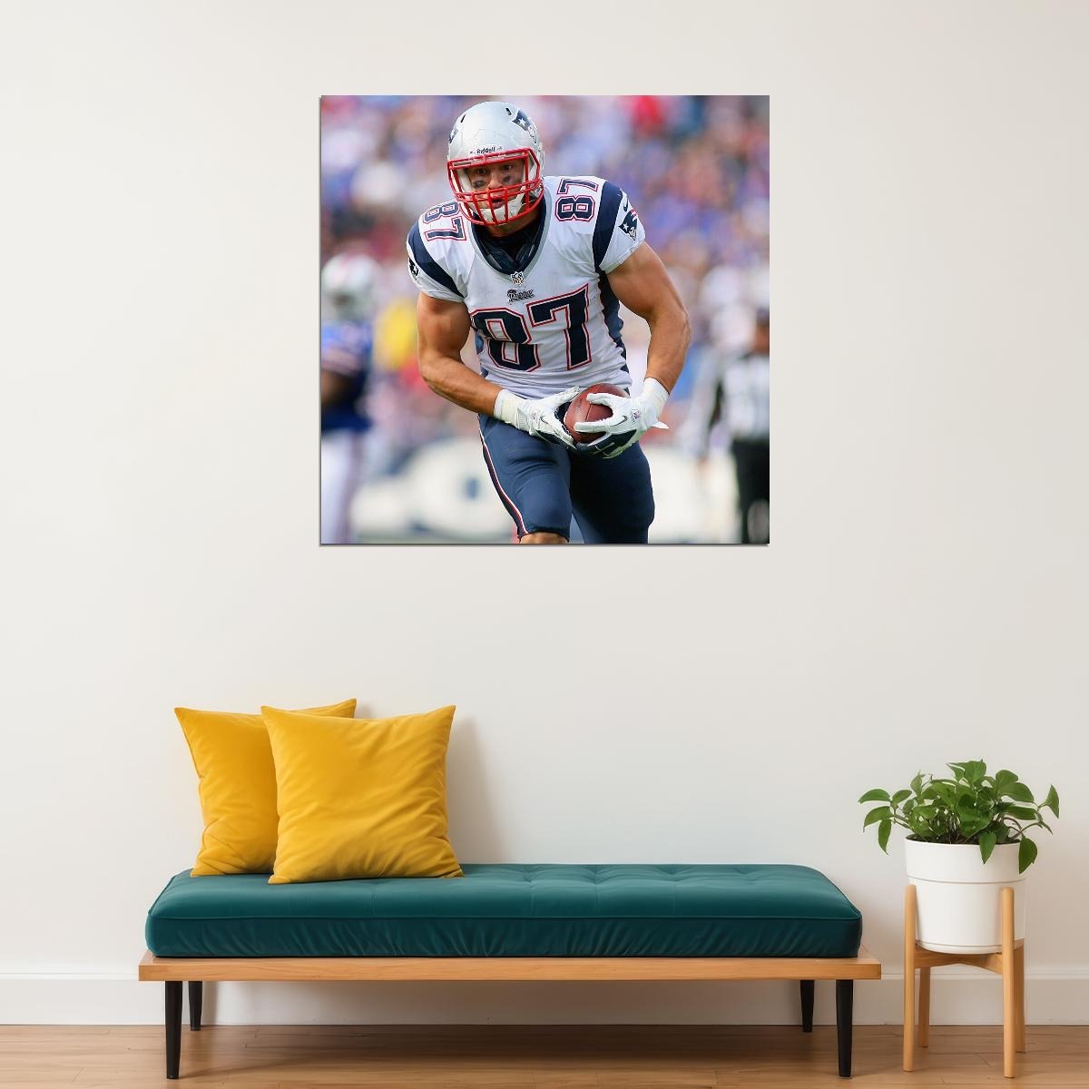 New England Patriots Rob Gronkowski Nfl Poster Famous Football Player Motivational Sports Print - xonomax