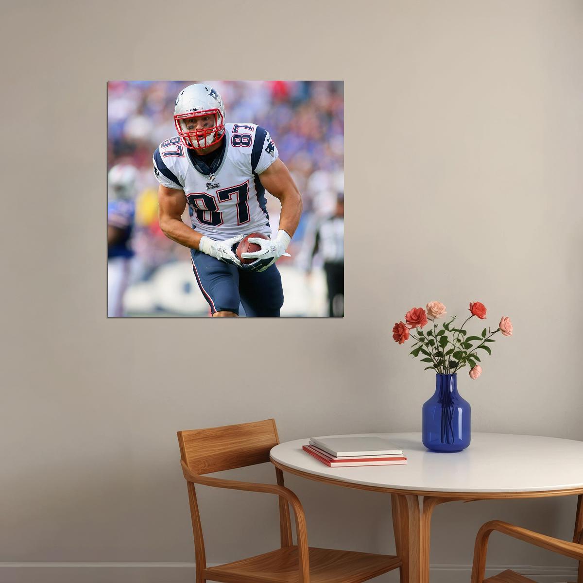 New England Patriots Rob Gronkowski Nfl Poster Famous Football Player Motivational Sports Print - xonomax
