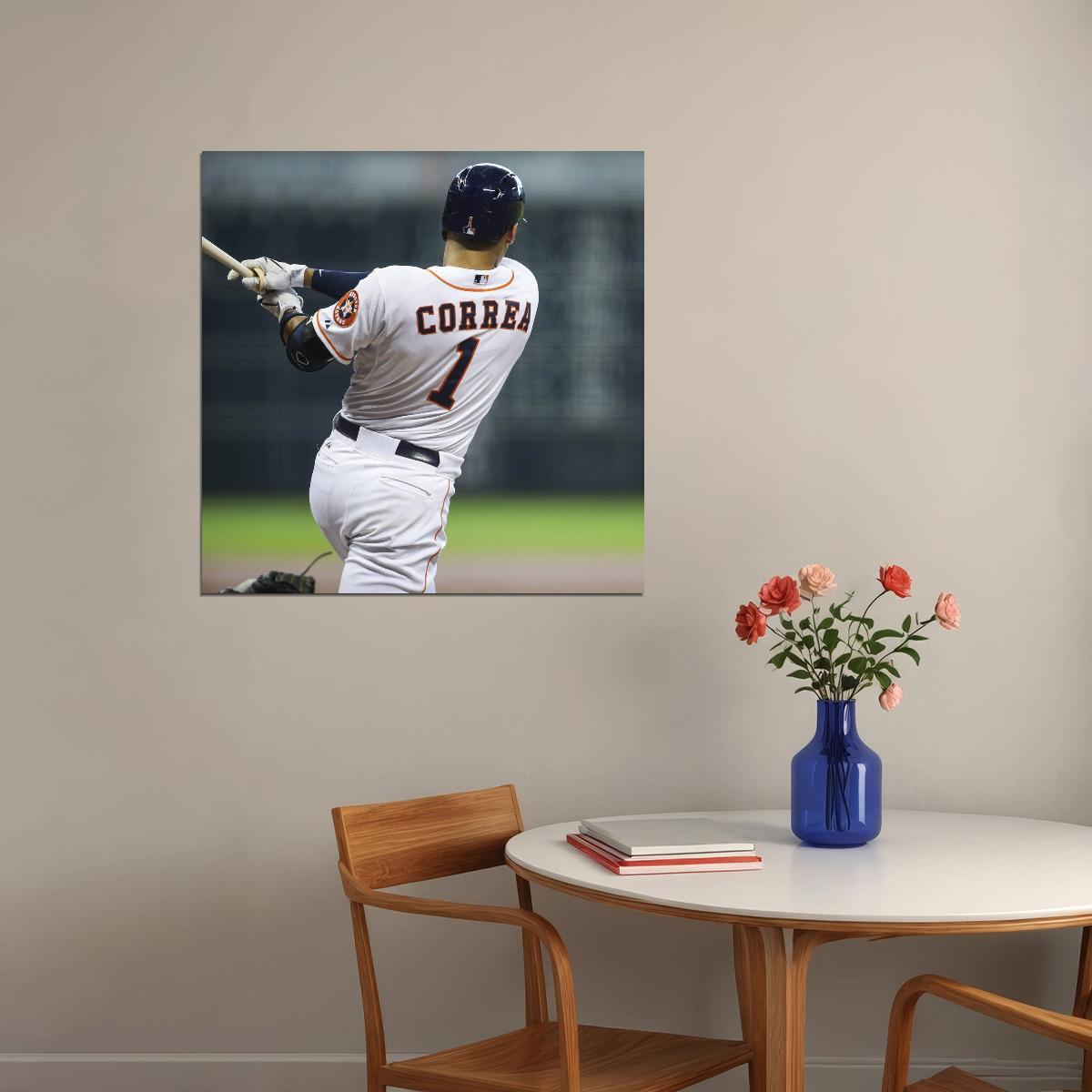 Carlos Correa Baseball Poster Mlb Player Wall Art Houston Astros Sports Print - xonomax