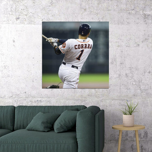 Carlos Correa Baseball Poster Mlb Player Wall Art Houston Astros Sports Print - xonomax