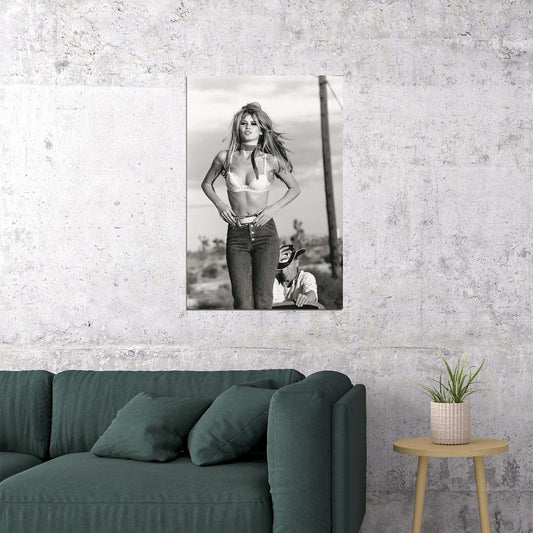 Claudia Schiffer Supermodel Poster Stunning Fashion Icon Wall Print - xonomax