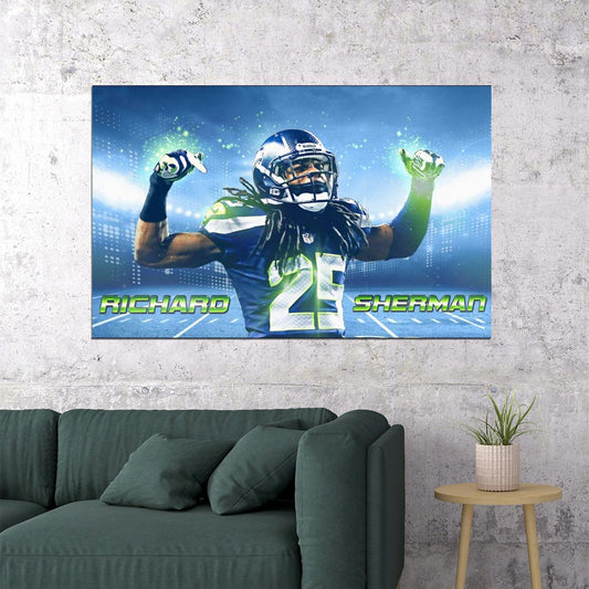 Seattle Seahawks Richard Sherman Nfl Poster Famous Cornerback Motivational Sports Print - xonomax