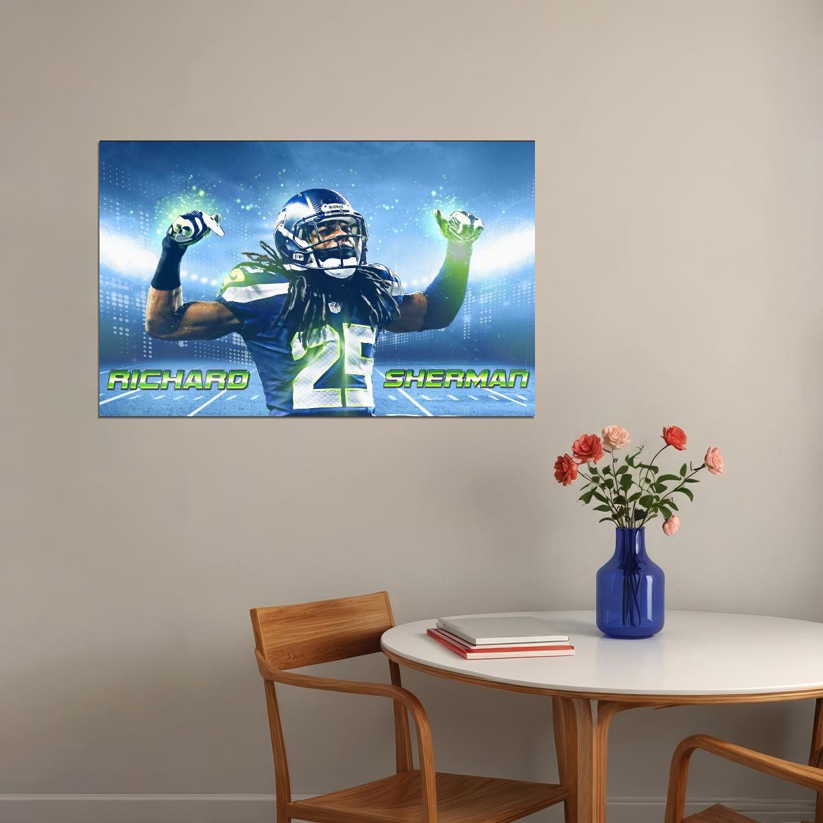 Seattle Seahawks Richard Sherman Nfl Poster Famous Cornerback Motivational Sports Print - xonomax