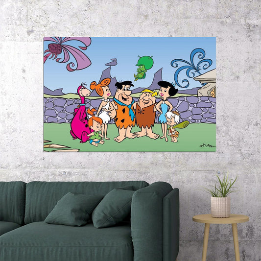 The Flintstones Tv Show Movie Poster Kids Print Iconic Animated Family Art Print - xonomax
