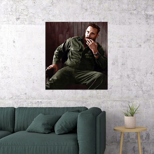 Fidel Castro Poster Political Leader Wall Art Revolution Celebrity Print - xonomax