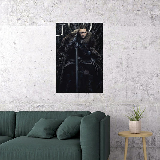 Game Of Thrones Jon Snow Tv Series Poster Fantasy Drama Wall Art Hbo Show Print - xonomax