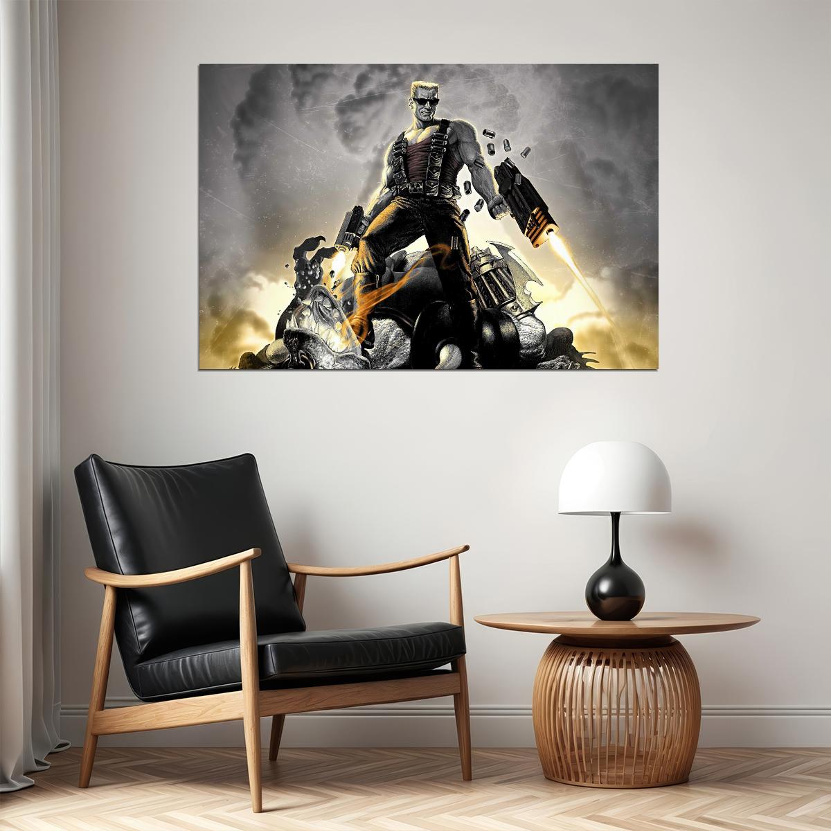 Duke Nukem Video Game Poster Classic Gaming Wall Art Action Hero Print - xonomax