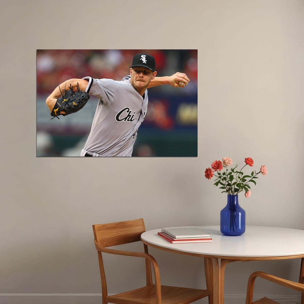 Chris Sale Baseball Poster Mlb Pitcher Wall Art Boston Red Sox Sports Print - xonomax