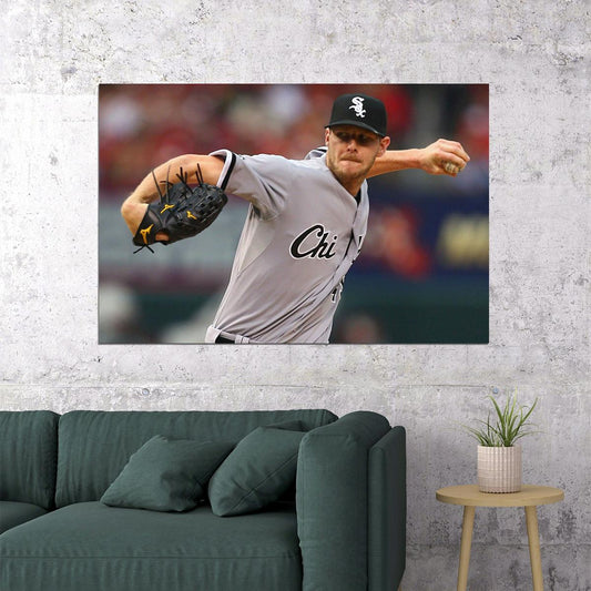 Chris Sale Baseball Poster Mlb Pitcher Wall Art Boston Red Sox Sports Print - xonomax