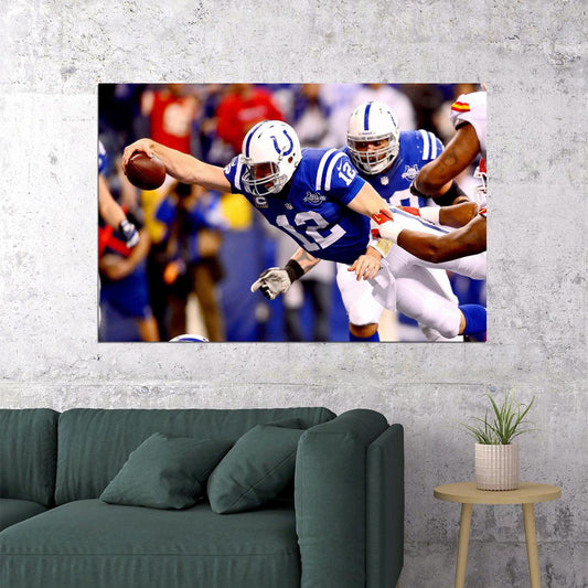 Andrew Luck Indianapolis Colts Football Poster Nfl Quarterback Wall Art Motivational Sports Print - xonomax