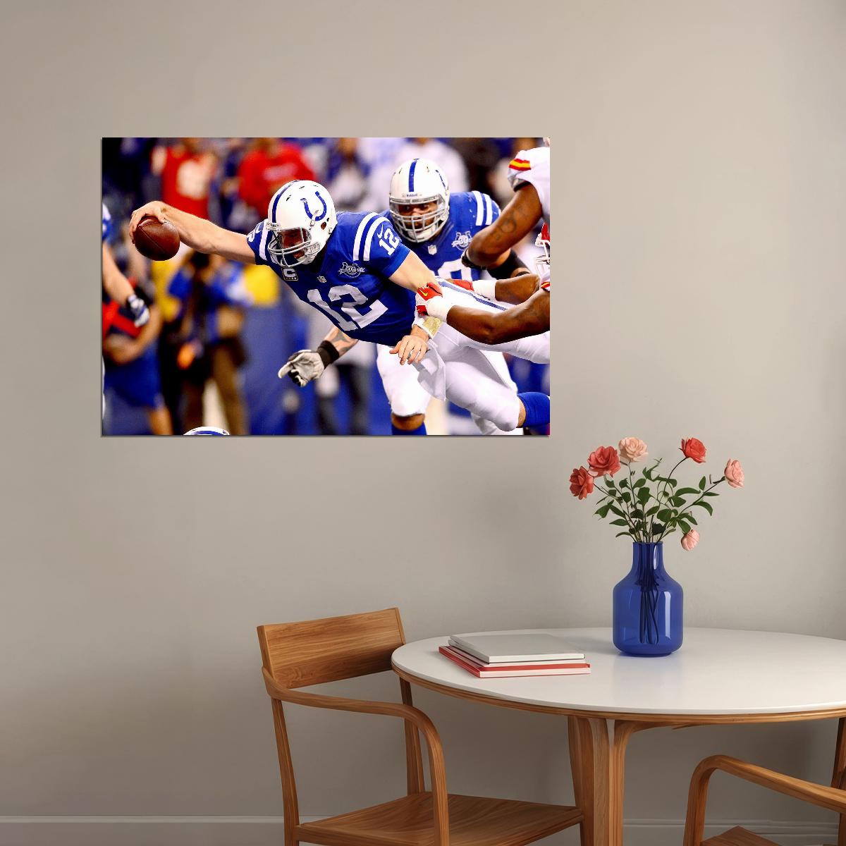 Andrew Luck Indianapolis Colts Football Poster Nfl Quarterback Wall Art Motivational Sports Print - xonomax