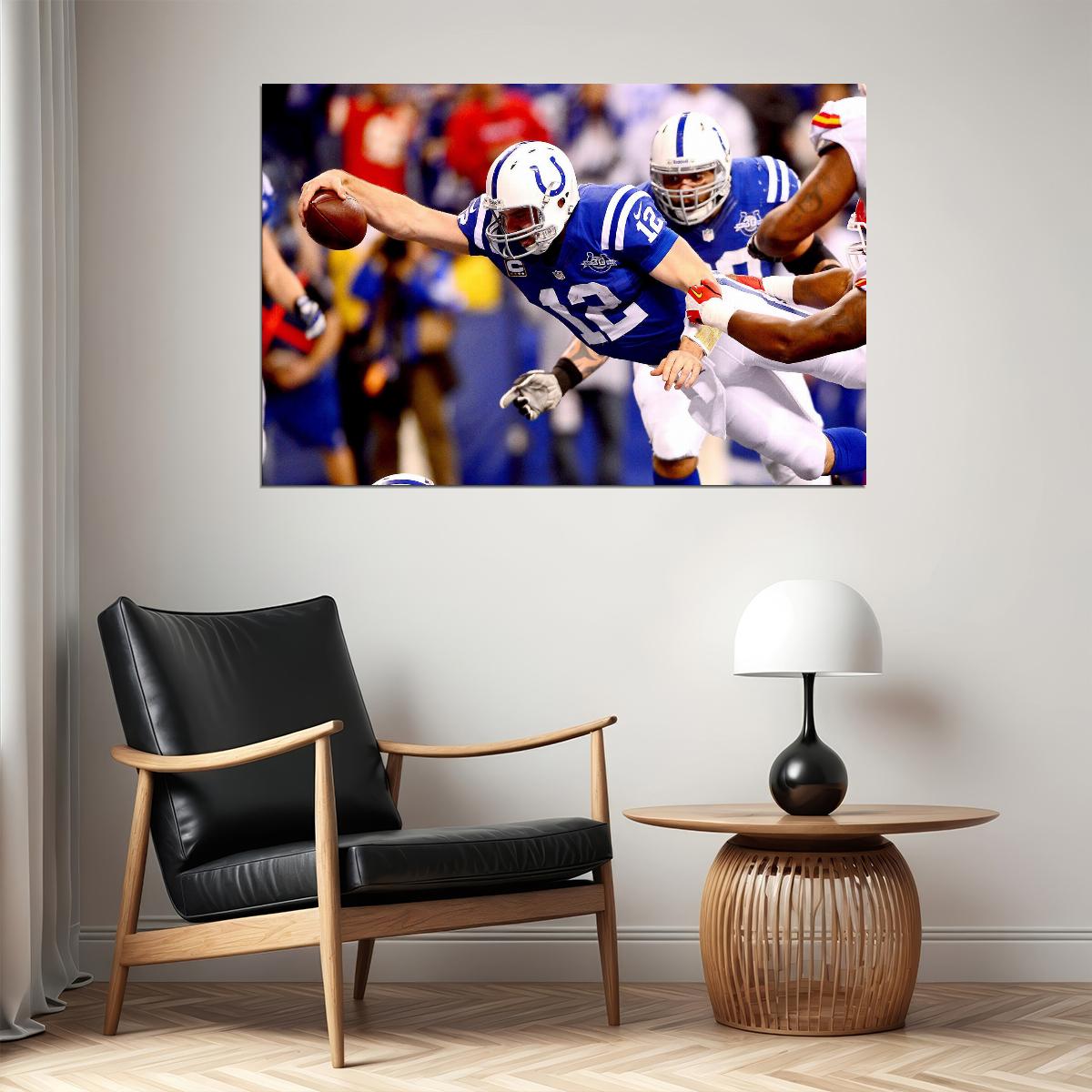 Andrew Luck Indianapolis Colts Football Poster Nfl Quarterback Wall Art Motivational Sports Print - xonomax