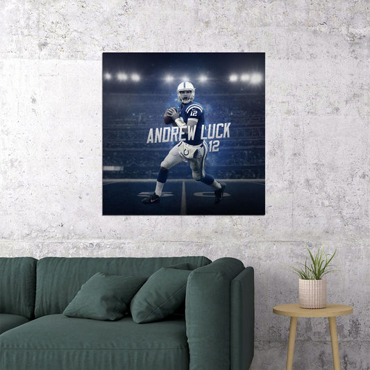 Andrew Luck Indianapolis Colts Football Poster Nfl Quarterback Wall Art Motivational Sports Print - xonomax