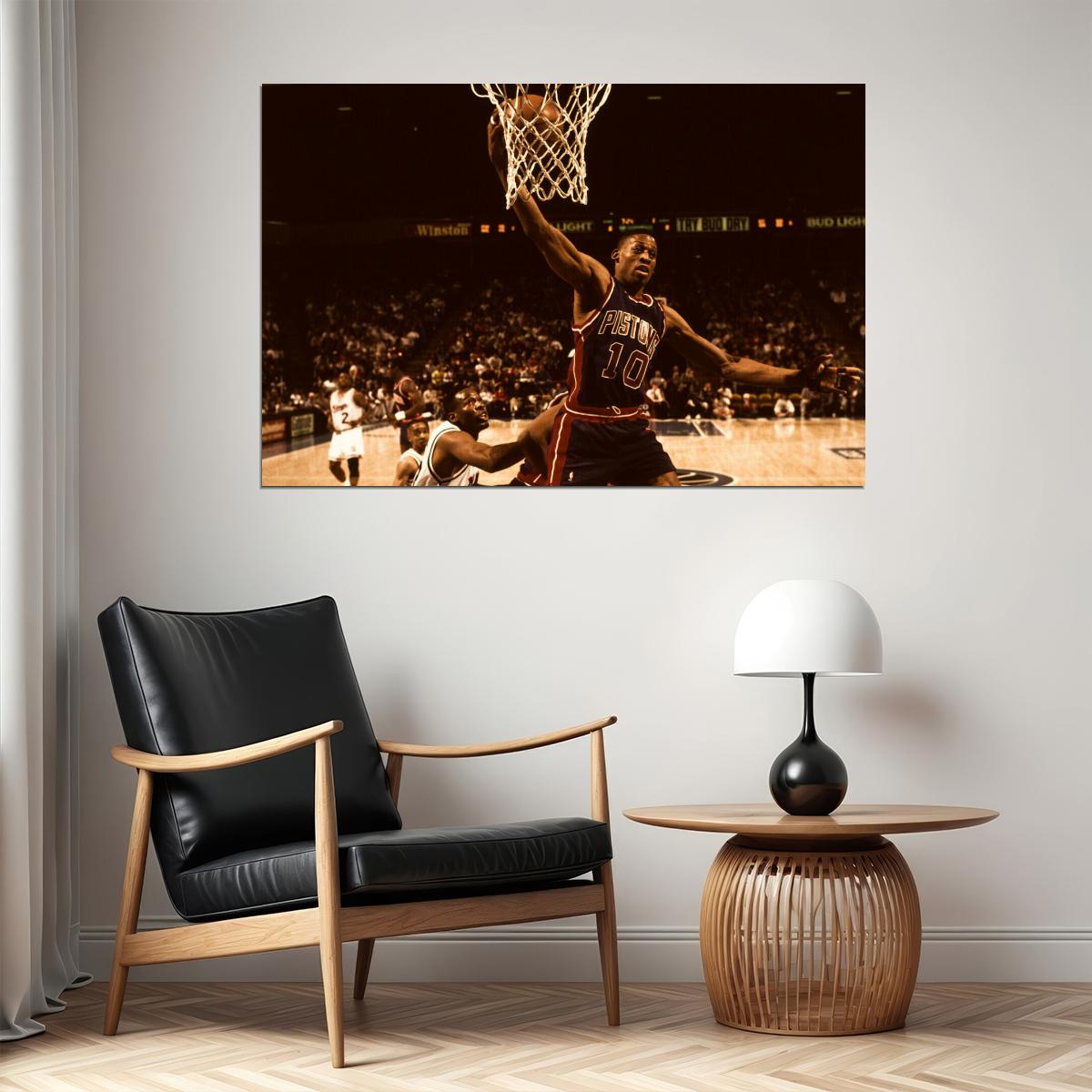 Dennis Rodman Basketball Poster Nba Legend Wall Art Chicago Bulls Sports Print - xonomax