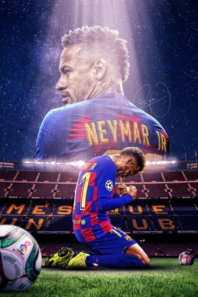 Neymar Soccer Poster Famous Football Player Wall Art Motivational Sports Print - xonomax