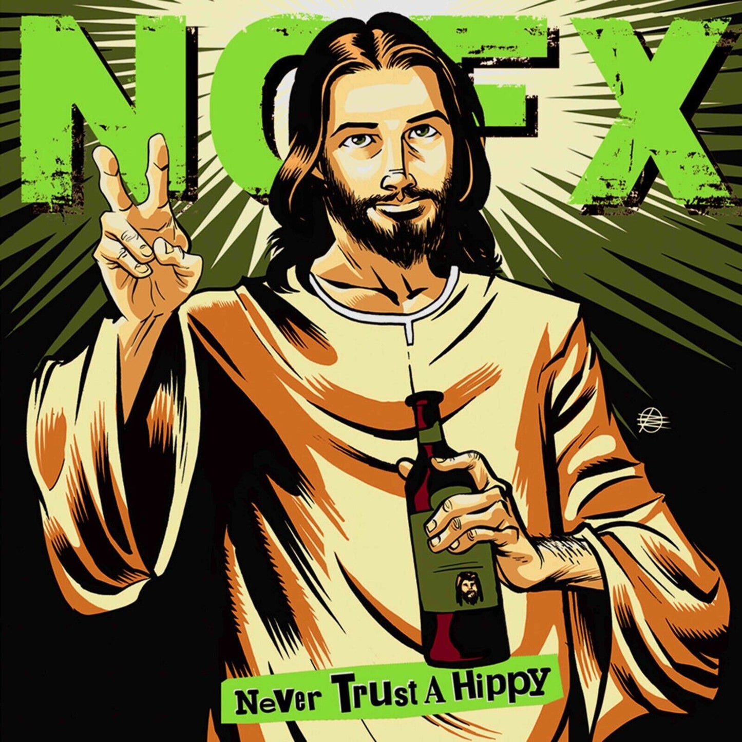 Nofx Never Trust Hippy Album Cover Art Punk Rock Music Poster Wall Print - xonomax