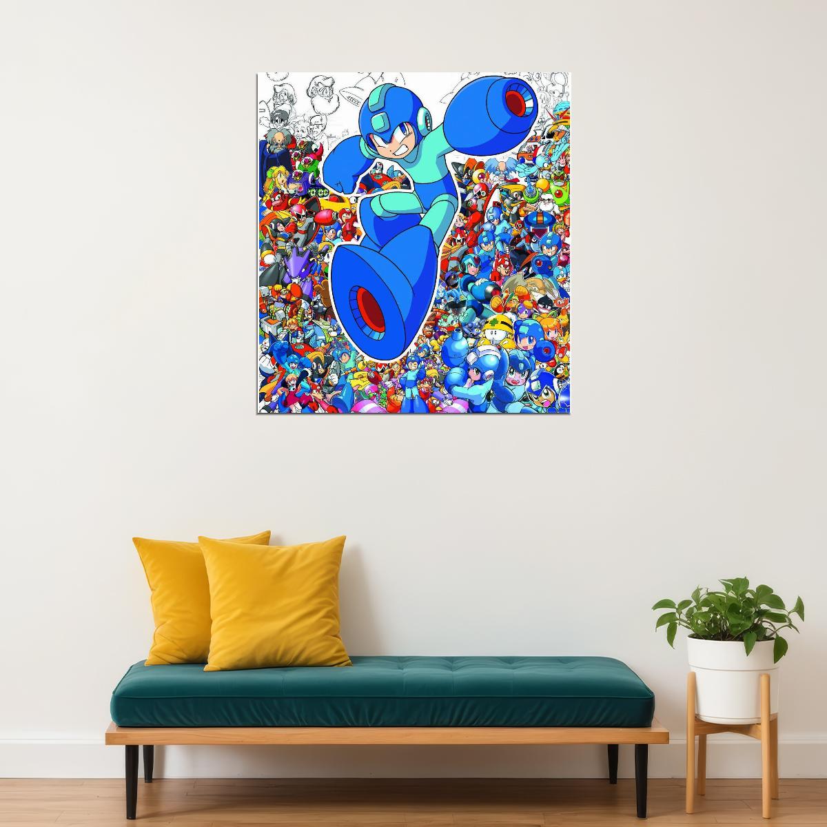 Mega Man Video Game Poster Nintendo Gamer Wall Art - xonomax