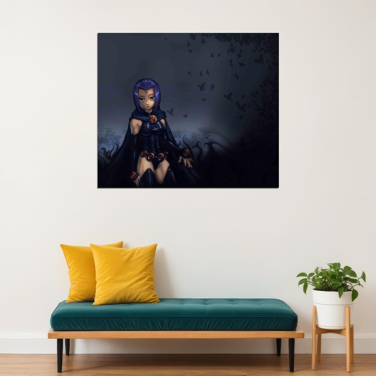 Teen Titans Raven Tv Show Movie Poster Iconic Animated Hero Wall Art - xonomax