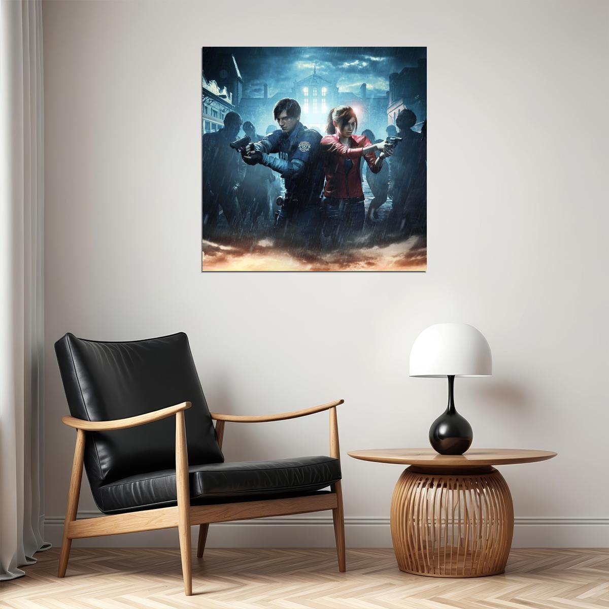 Resident Evil Video Game Poster Survival Horror Gamer Wall Art Print - xonomax