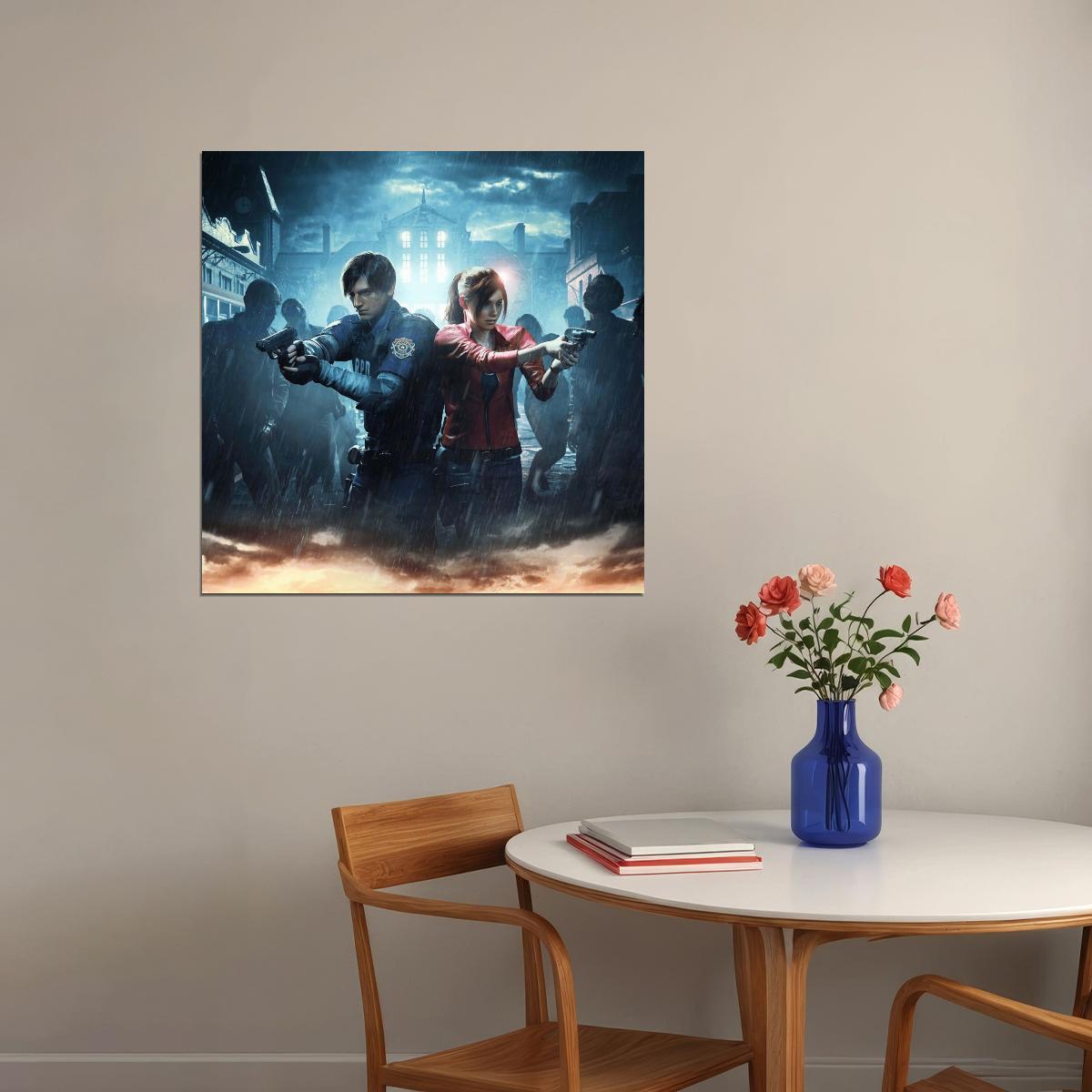 Resident Evil Video Game Poster Survival Horror Gamer Wall Art Print - xonomax