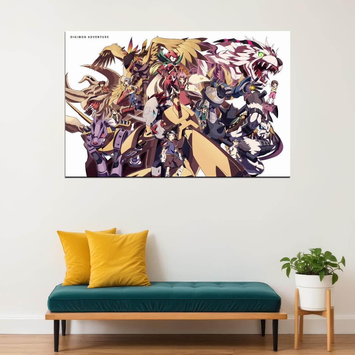 Digimon Anime Poster Japanese Animation Wall Art Digital Monsters Series Print - xonomax