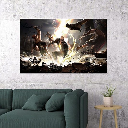 Black Adam Movie Poster Dc Comics Superhero Wall Art Comic Film Print - xonomax
