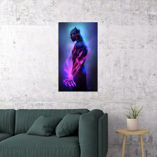 Black Panther Movie Poster Marvel Superhero Wall Art Comic Film Print - xonomax