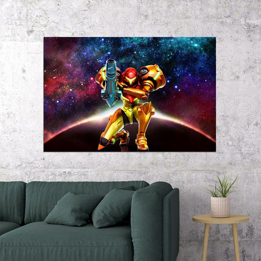 Metroid Samus Aran Video Game Poster Nintendo Gamer Wall Art - xonomax