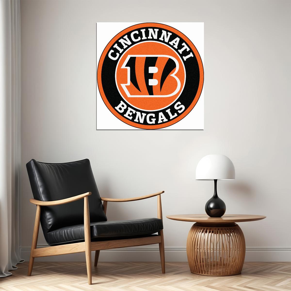 Cincinnati Bengals Logo Poster Nfl Football Team Wall Art Sports Print - xonomax