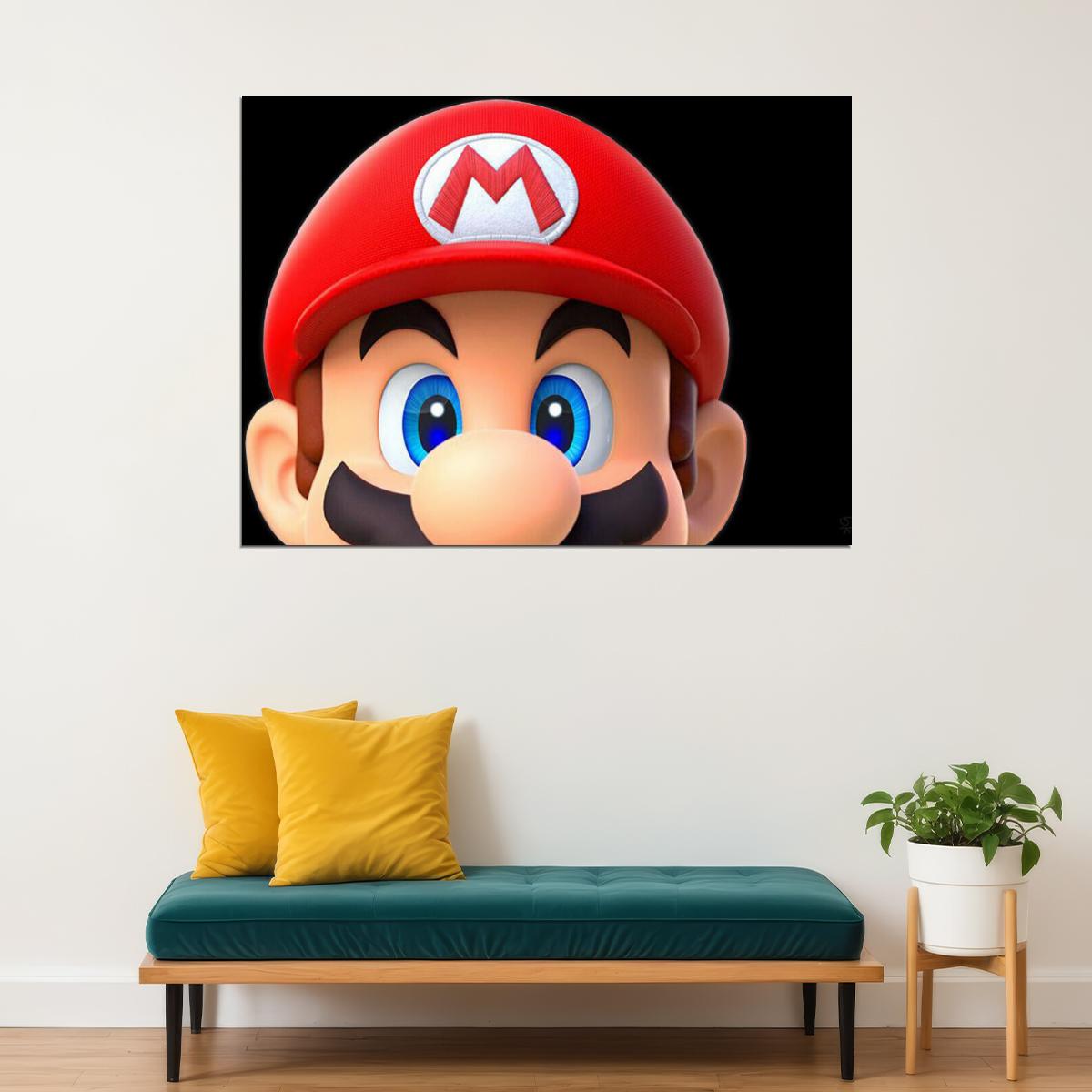 Super Mario Nintendo Video Game Poster Retro Gamer Wall Art - xonomax