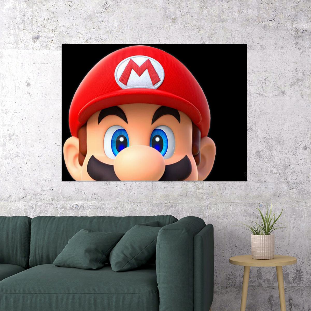 Super Mario Nintendo Video Game Poster Retro Gamer Wall Art - xonomax