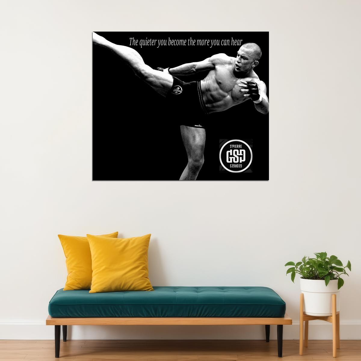 Georges St-pierre Gsp Poster Ufc Champion Wall Art Motivational Sports Print - xonomax